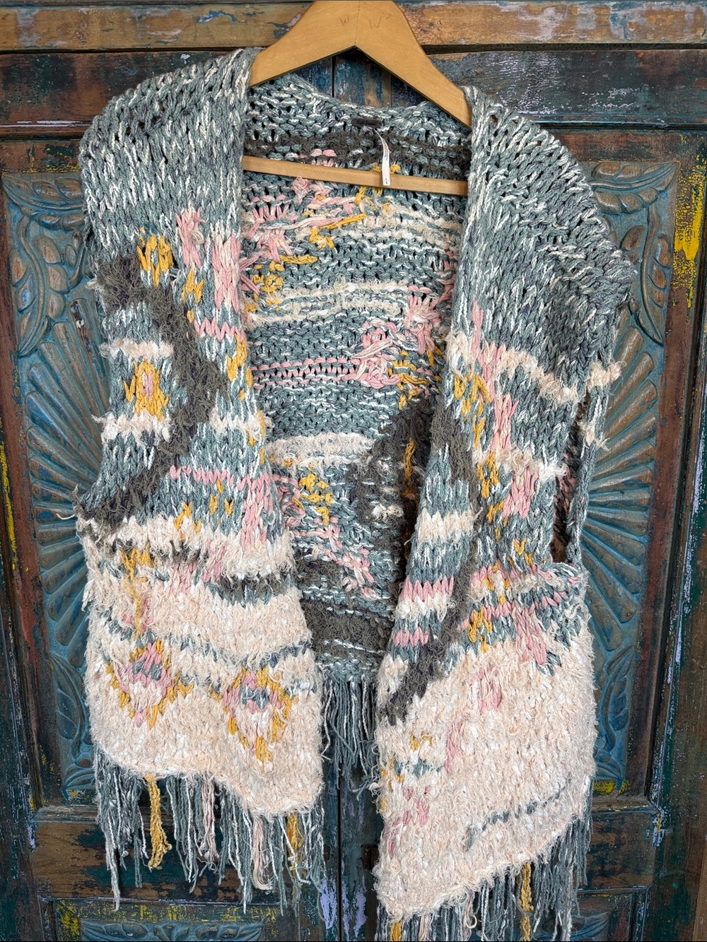 Free People boho fringe sweater vest dopamine dressing